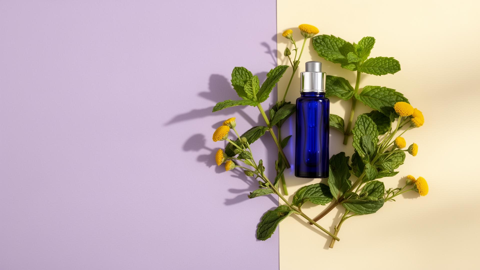 RaphaFlo Botanical roller bottle with peppermint, wintergreen, and helichrysum